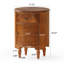 Table de bout en bois massif, table d'appoint ronde de 17,71 po, aucun assemblage requis
