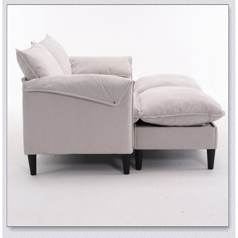 Canapé convertible moderne avec rangement spacieux, sièges confortables et design polyvalent pour tout espace de vie, Beige