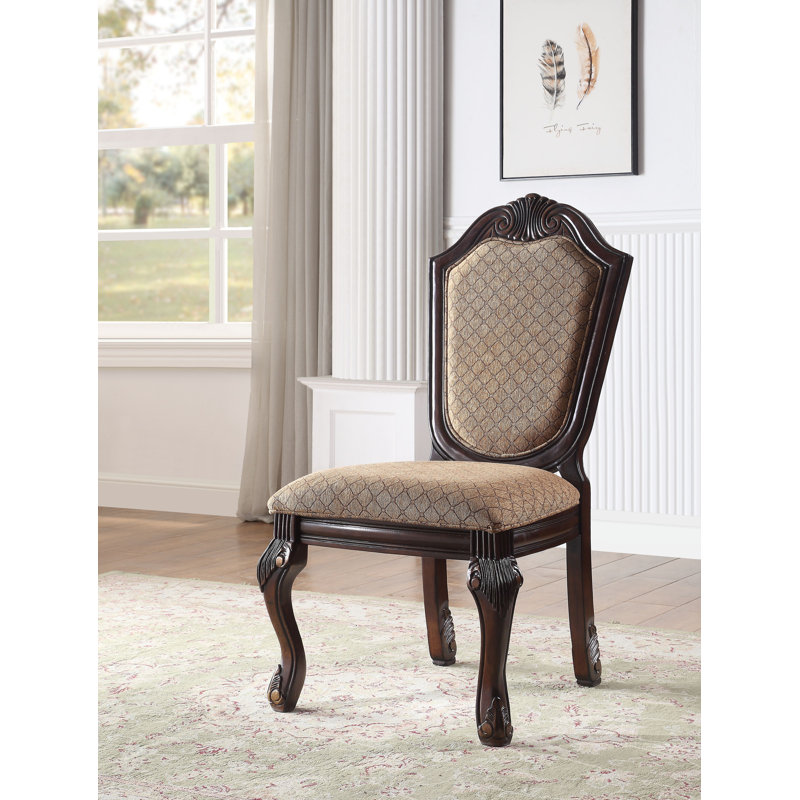 Ensemble de 2 chaises d'appoint en tissu et finition espresso Chateau De Ville