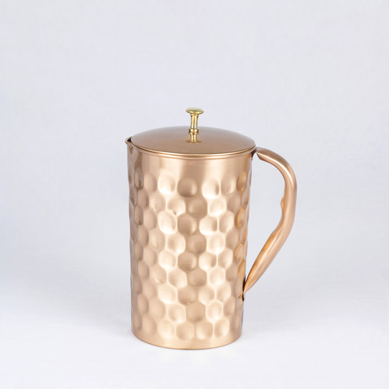 Elcobre Premium Pure Diamond Copper Jug With Lid - 1.2L