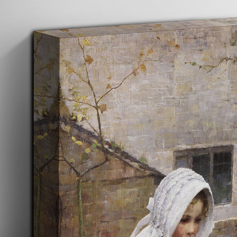 Feeding the Chickens - Wrapped Canvas, 100cm H x 70cm W