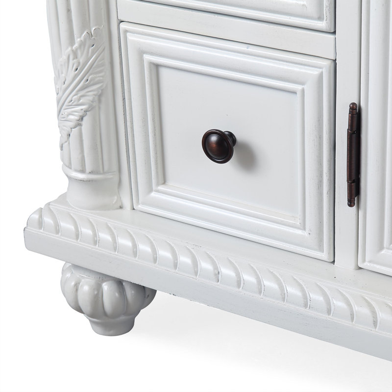 Fleur De Lis Living Okane 56'' Single Bathroom Vanity with Carrara Marble Top