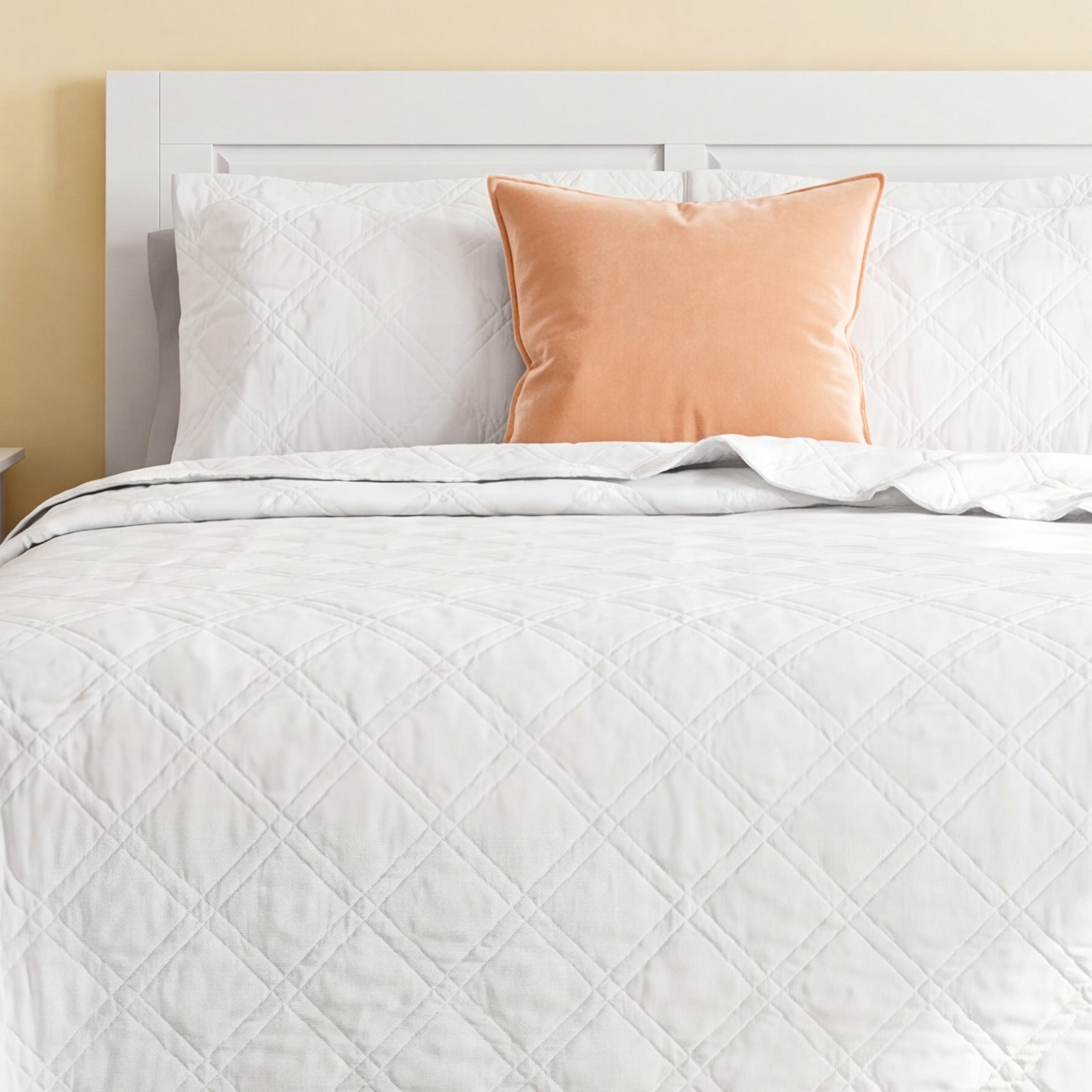 Barwyn Cotton Quilt Set, Full/Queen, White
