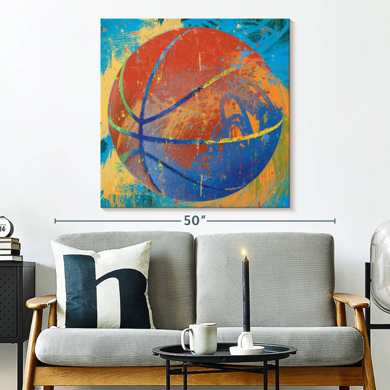 Peinture de basketball Sireci, H 33 po x l 33 po