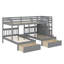 Lit superposé double au-dessus de simple et double, bois avec espaces de rangement-1477962315