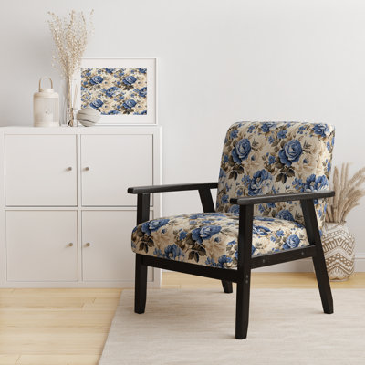 Chaise d'appoint florale Cobalt