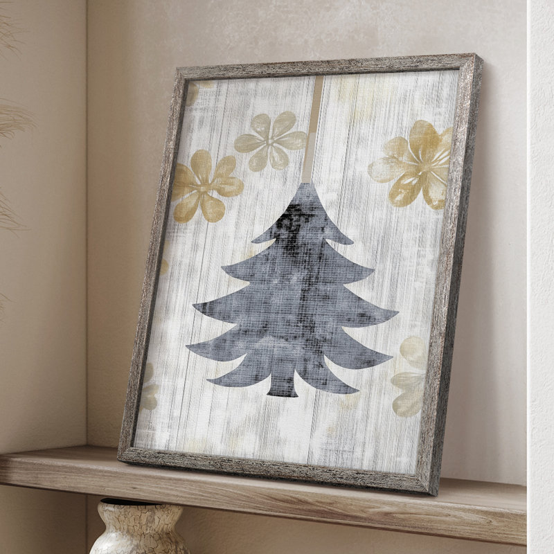 «Christmas Holiday», reproduction d'art encadrée CMXL - Bois massif XMA171716, H 21 po x l 17 po