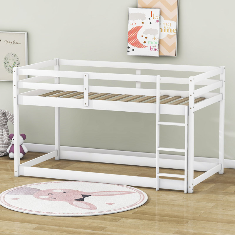 Dhulin Kids Twin Over Twin Bunk Bed, White