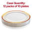 Blanc avec assiettes en plastique bordeaux Harmony (10,25 po)