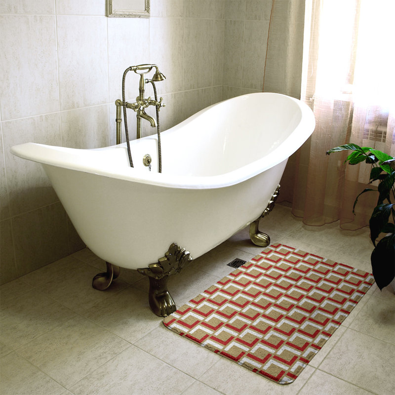Tapis pour salle de bain Baltimore, l 17 po x L 24 po, Gold/Red/White