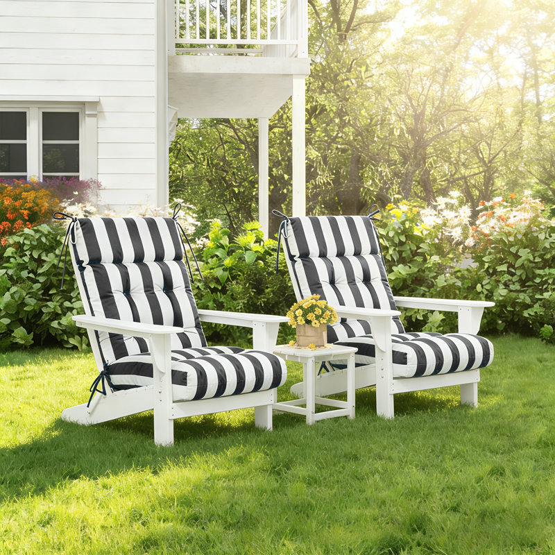 Outdoor Adirondack Chair Cushion, 44"L X 21"W X 4"H, Water Repellent UV Protective Fade-Resistant Cushions With Straps, 100% Polyester Tufted Wicker High Back Seat Pads For Patio, Deck, Poolside, Garden,Floral