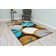 Tapis abstrait turquoise / brun Mccampbell
