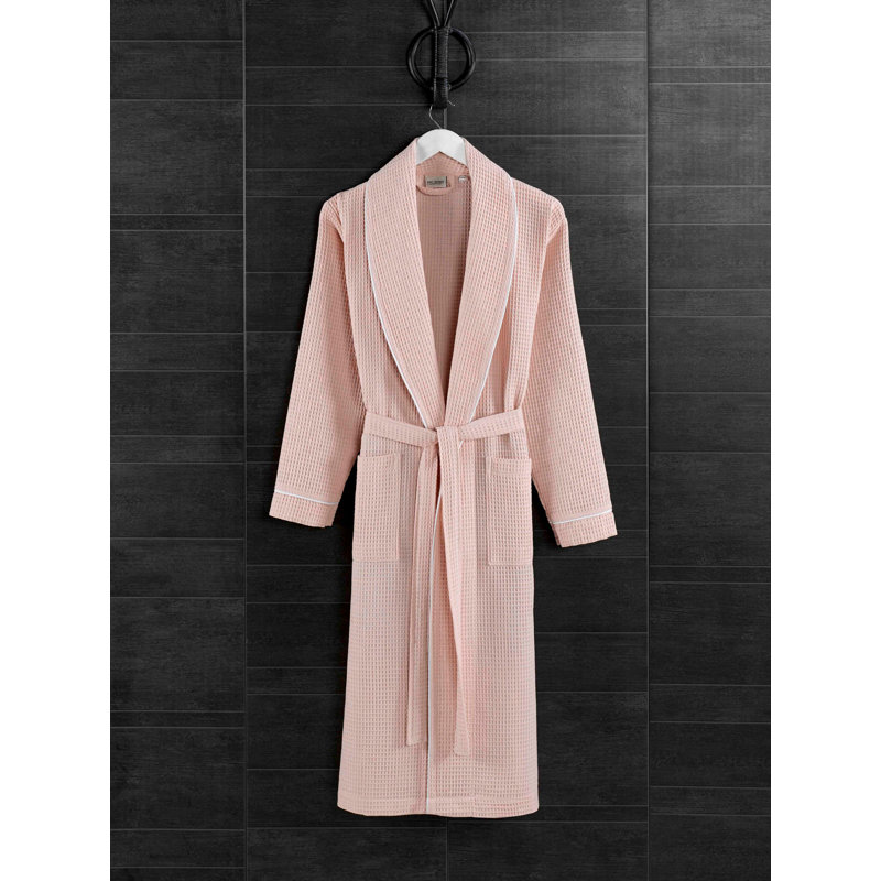 Peignoir 100% coton mi-mollet avec poches, TTG, Poudre