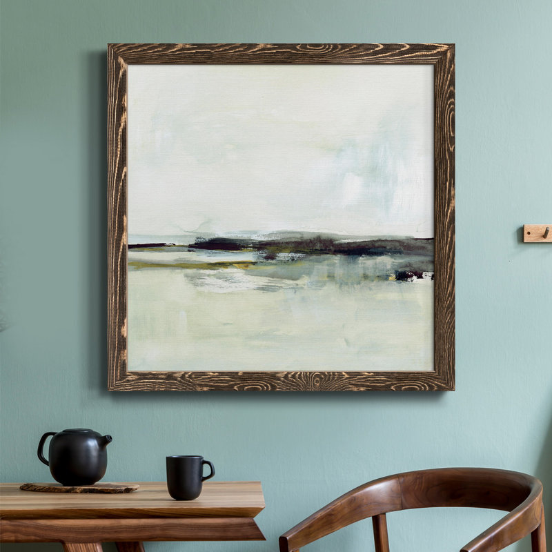 Sage Skies II - Toile encadrée de qualité supérieure - prête à être accrochée, Noyer, H 27,5 po x l 27,5 po x P 1,5 po