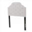 Tête de lit simple capitonnée de style chambre à coucher avec tissu de ton gris moderne avec hauteur réglable et garniture cloutée-2016948818-2016948819