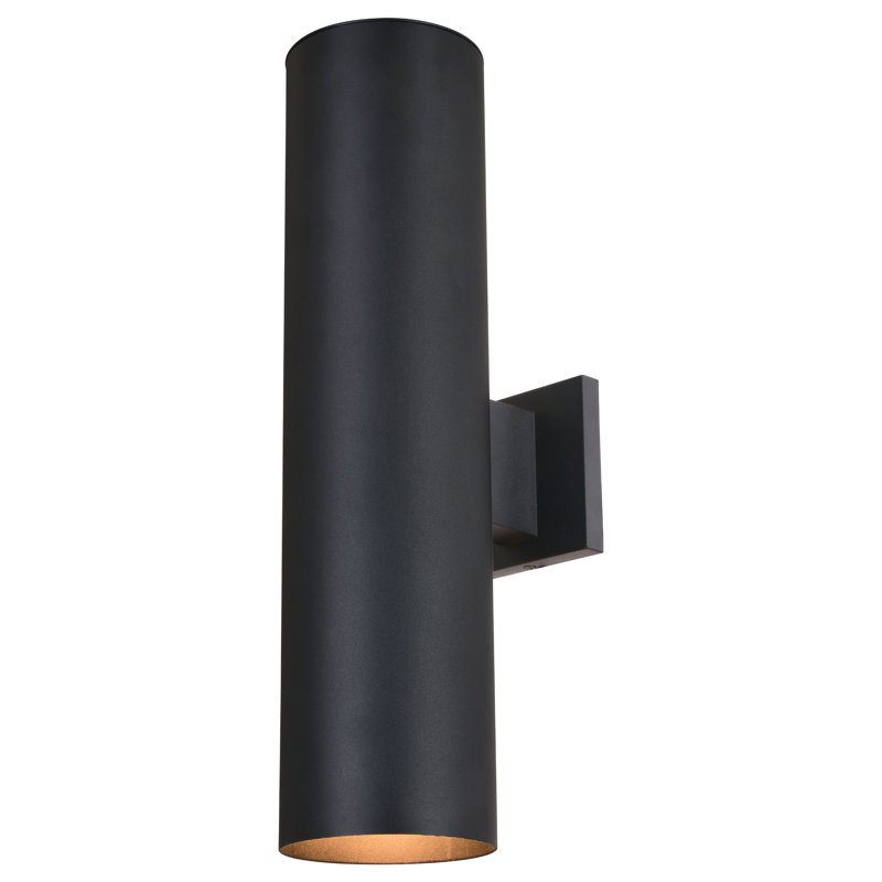 Edith Aluminum Outdoor Armed Sconce, Textured Black, Up/Down, 20" H x 5" W x 8" D