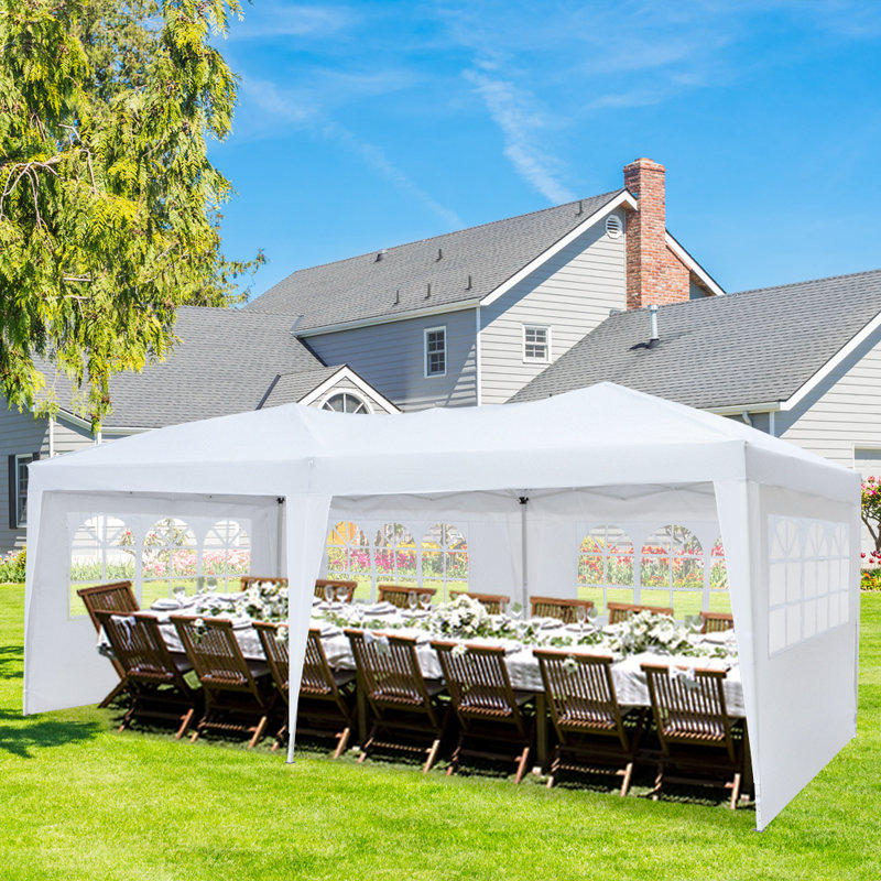 Tente pour fête en acier l 10 pi x P 20 pi, Blanc