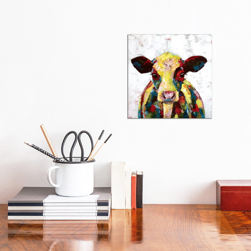 Dairy Cow- White by Jennifer Seeley - Wrapped Canvas Gallery-Wrapped Canvas Giclée, 30.48cm H x 30.48cm W