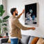 Astronaut on the Moon Modern - Wrapped Canvas-600082848-600082877