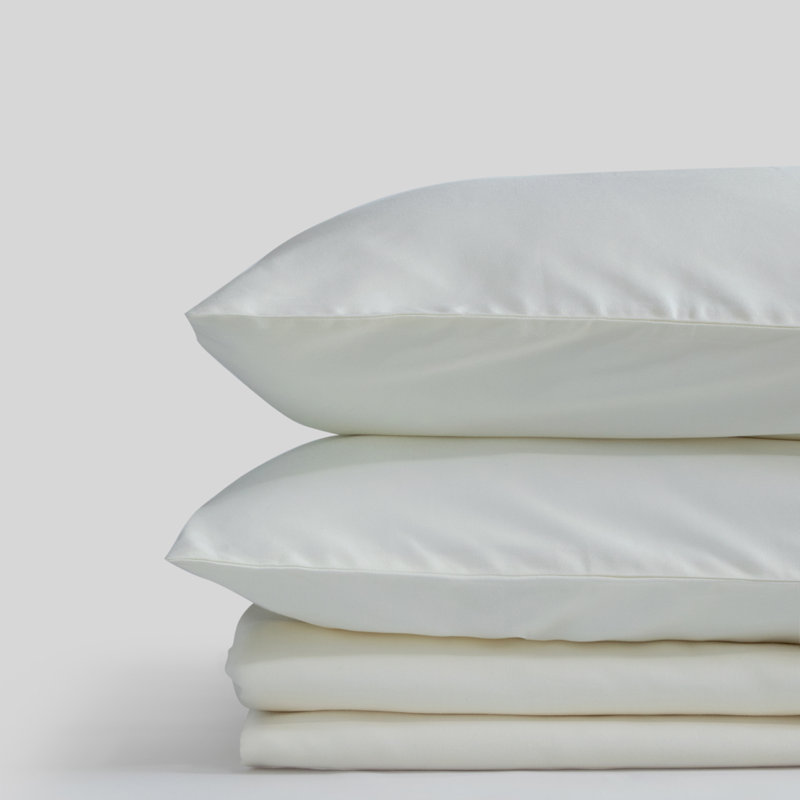Ensemble de draps 100% coton 400 fils Sateen, Grand, Ivoire