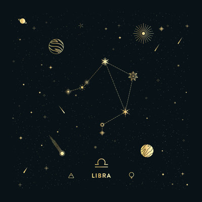 Libra Constellation en or