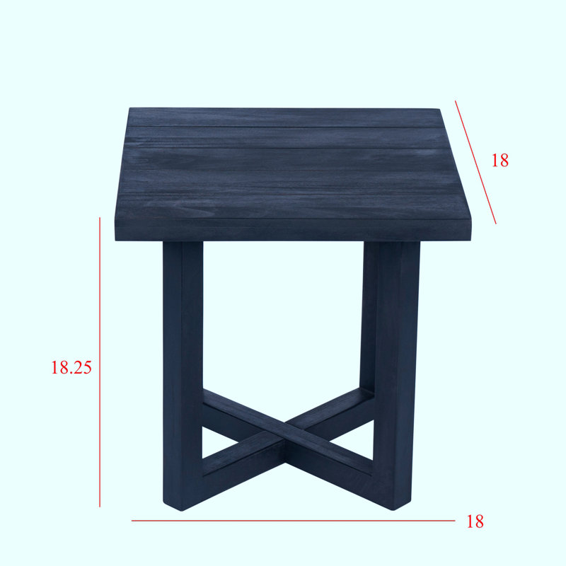 Table d'appoint carrée pour l'extérieur avec pieds croisés