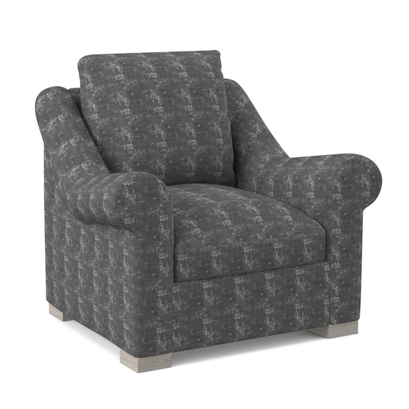 Canyon Sunbrella® and Boucle Armchair, Venice Navy 100% Polyester, Bisque