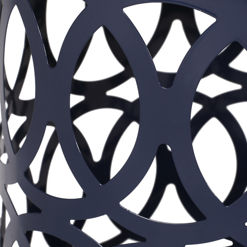 Side Table - Outdoor, Navy Blue, 12.00"W X 16.00"H, Powder-Coated Versatile Outdoor, 17.7"H, Rustproof, Navy Blue