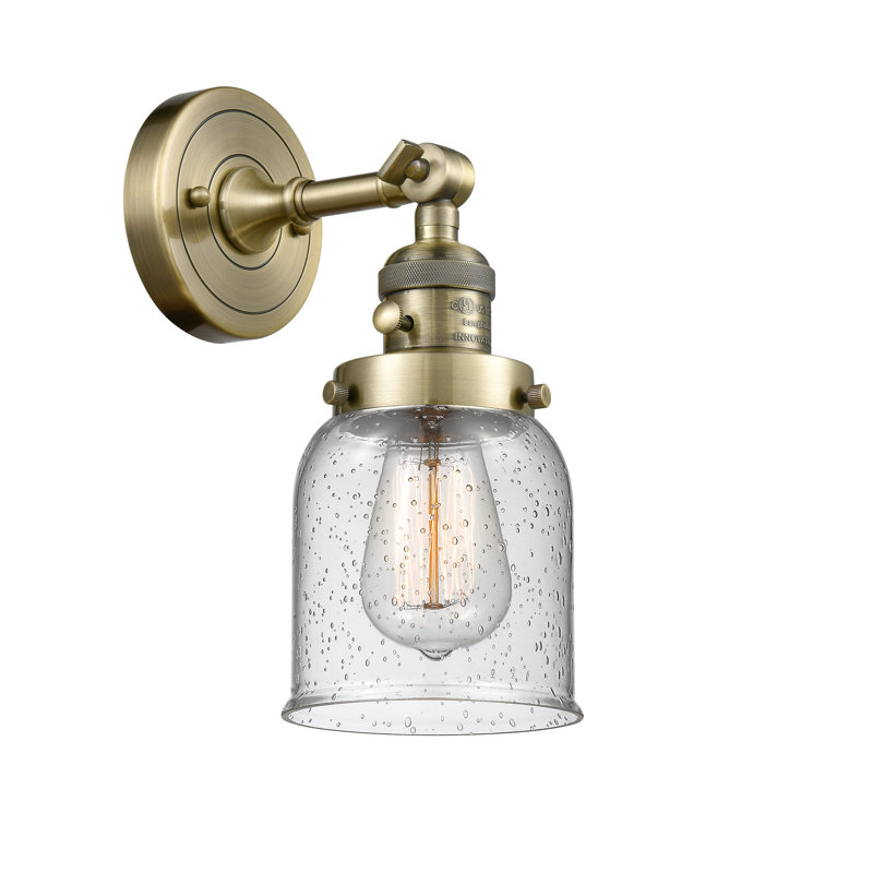 Bell - 1 Light 5" Sconce, 3.5 Watt Vintage LED Bulb, Seedy, Antique Brass