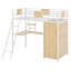 Lit mezzanine avec bureau en L et garde-robe-1295367462