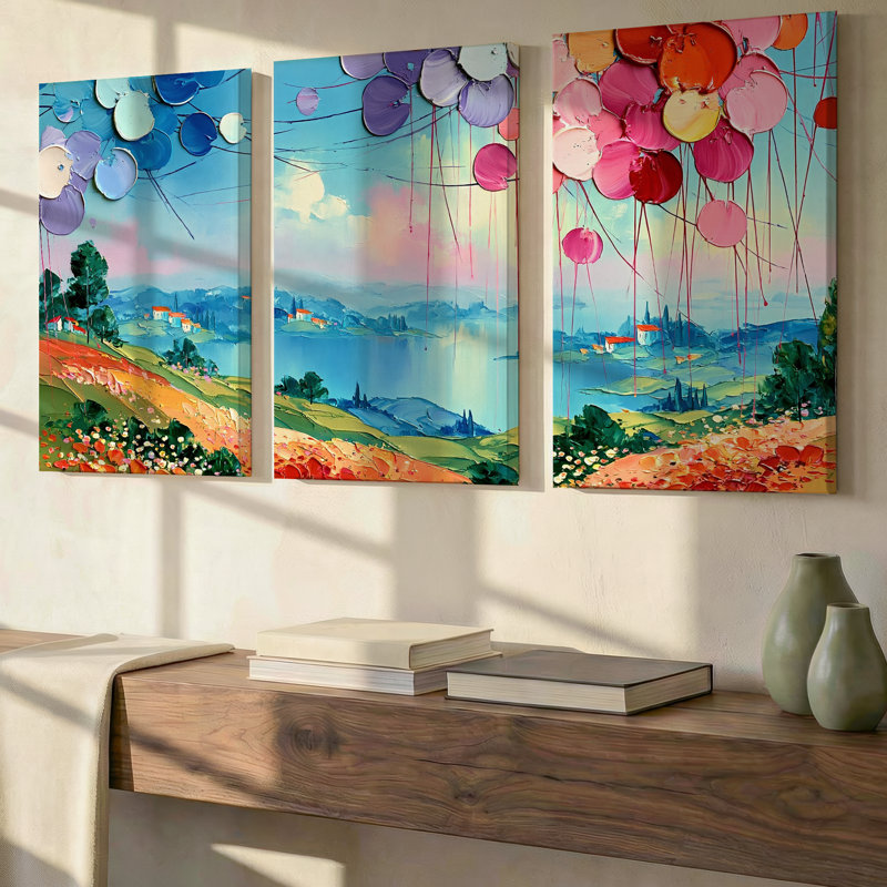 Ensemble exclusif de 3 grandes toiles murales inspirées de Van Gogh, représentant La Nuit étoilée. Décoration moderne pour le salon, la chambre, le bureau et la maison.
