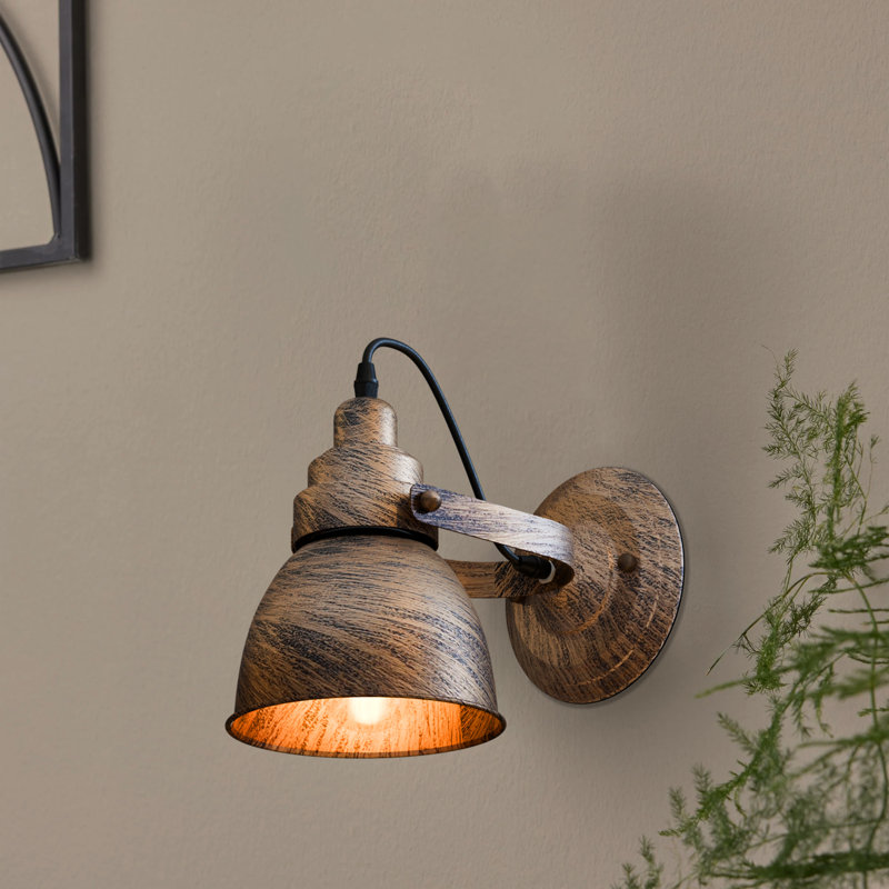 Amein Armed Sconce, Brushed Copper