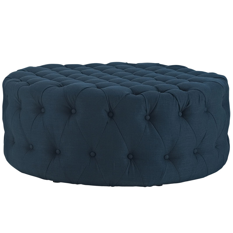 Modway Copper Grove Harrison Blue Amour Fabric Ottoman, Azure