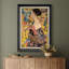 «Lady with fan» par Gustav Klimt - Peinture sur toile à cadre unique-86450409