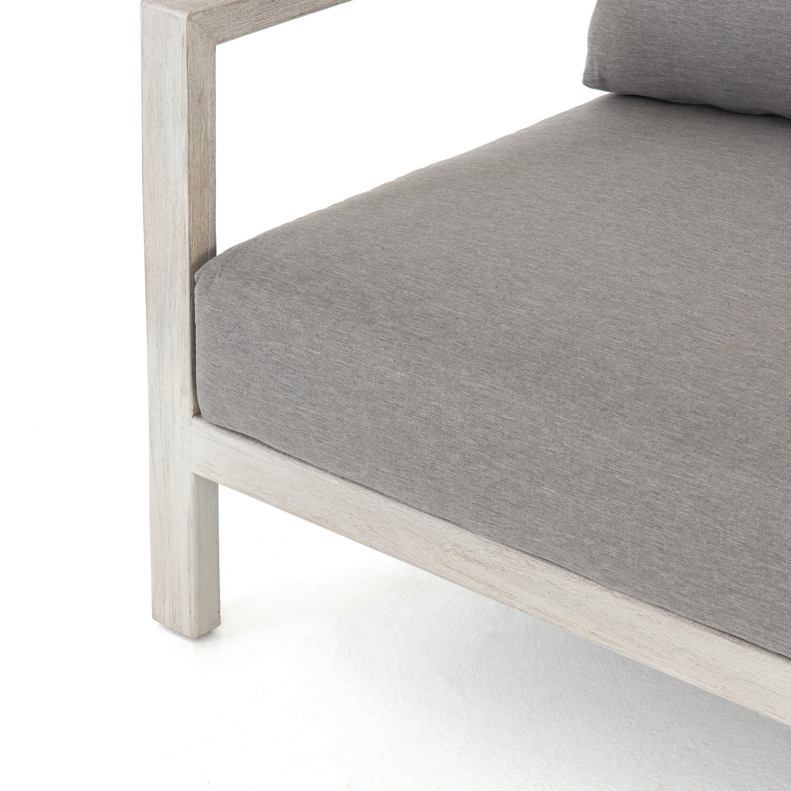 Cavani 60" Teak Patio Loveseat, Weathered Gray, Charcoal
