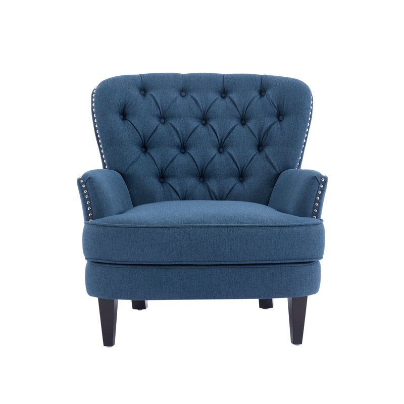 Parmelee Upholstered Club Chair Dark Blue Polyester