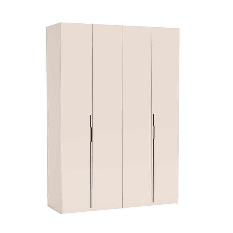 4 Door Laminate Wardrobe, 170, CASHMERE