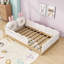 Upholstered Platform Bed With Animal Pillows And Storage Bags-695666232