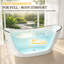 Baignoire autoportante moderne en acrylique 63 po x 31 po, baignoire à garniture noire avec dossier double incliné, capacité de 56 gallons et ensemble de bonde