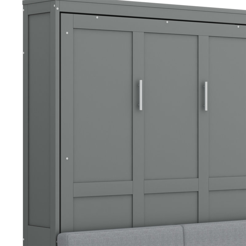 Lit escamotable mural Murphy avec coussin, Gris