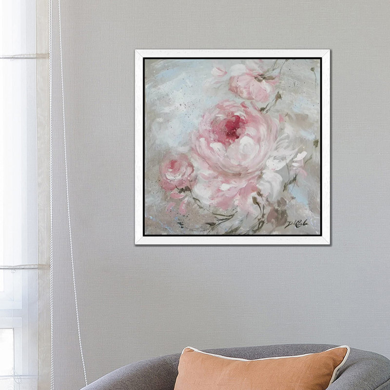 Blush II by Debi Coules - Floater Frame Painting on Canvas, White, 66.04 cm H x 66.04 cm W