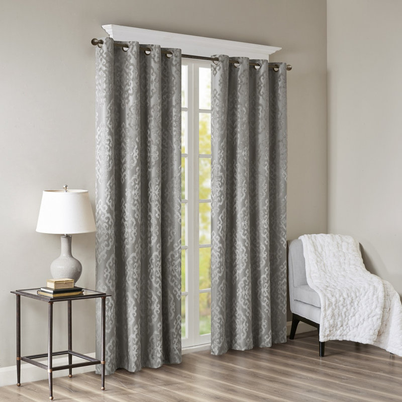 Rideau tricoté en jacquard damassé occultant avec œillets (seulement 1 panneau PC)