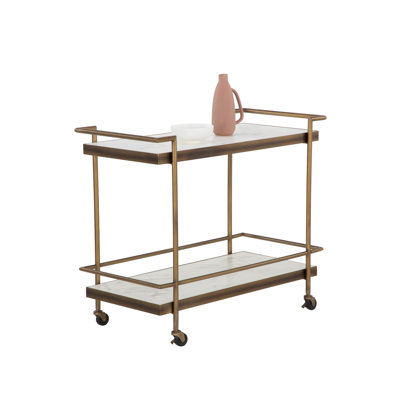 Gavriella Metal Bar Cart - White