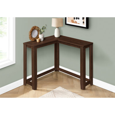 Console de table d'appoint, coin étroit pour la chambre à coucher du salon, transitionnel stratifié noir, 2 étables solides avec touche décorative, fonction d'organisation et capacité de rangement pratique