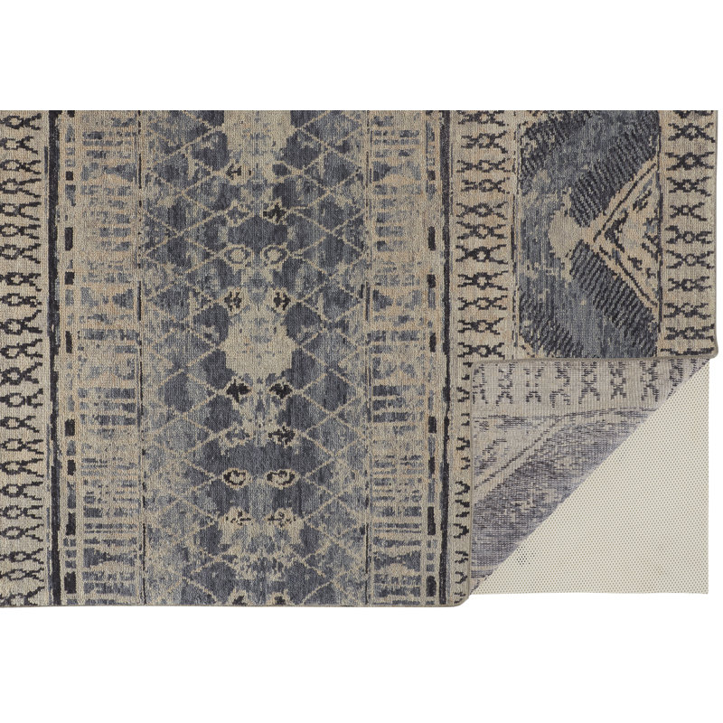 Palomar Wool Oriental Area Rug in Blue, Rectangle 8'6" x 11'6"