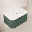 Armoire murale en contreplaqué Dina de 30 po avec comptoir en pierre frittée blanc de Carrare, un tiroir, sans lavabo, sans robinet ni drain, couleur vert foncé