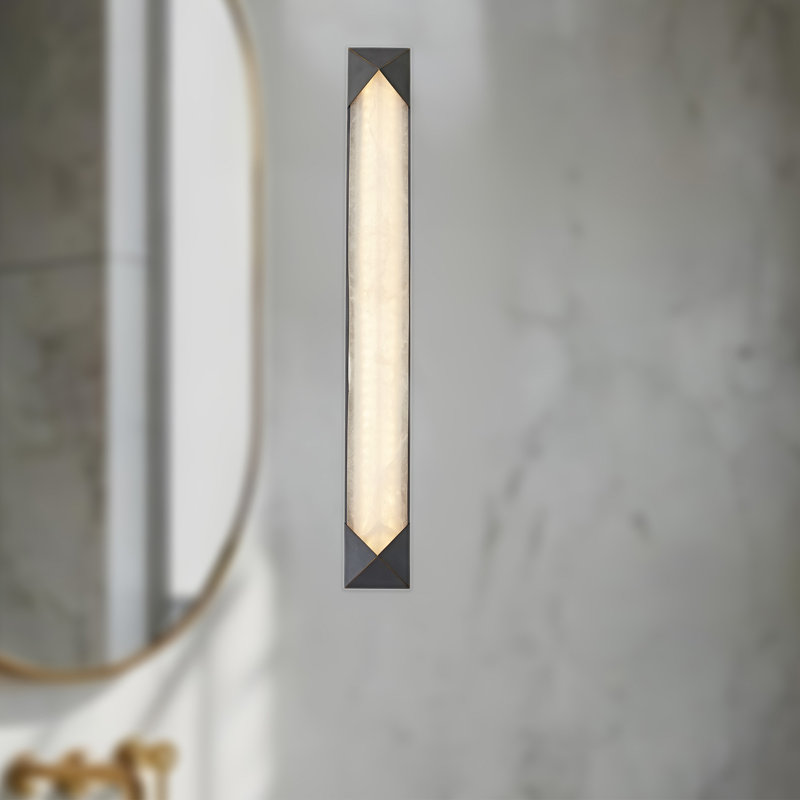 Caesar Dimmable LED Bath Sconce, Urban Bronze/Alabaster