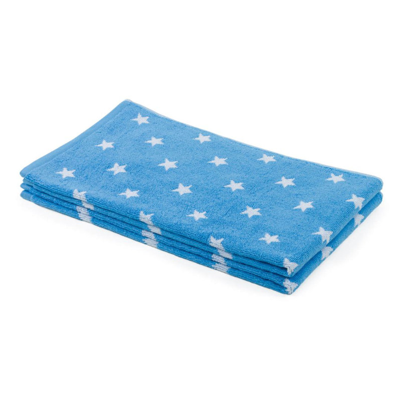 Evan Cotton Midweight Bath Towel, White/Blue