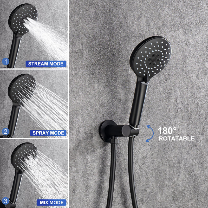 All-In-One Kit with Rough in-Valve, Matte Black