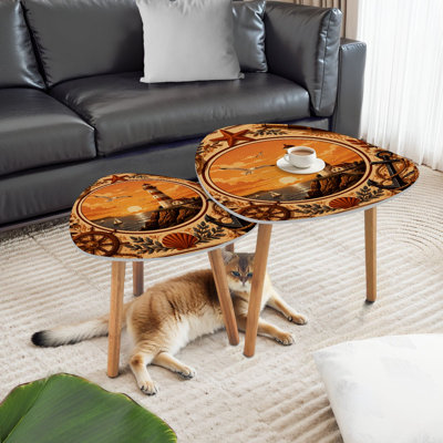 Ensemble de 2 tables basses gigognes Triangle
